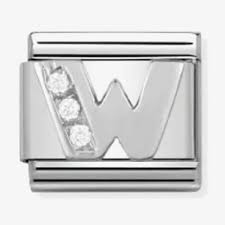 NOMINATION 'Letter W' Silver CZ 33030123