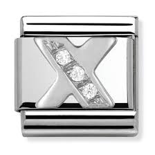 NOMINATION 'Letter X' Silver CZ 33030124