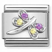NOMINATION Dragonfly 'Lilac/Yellow' Silver Cz 33030440