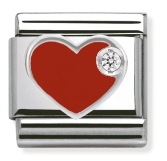NOMINATION 'Cz Heart' Red Enamel 33030501