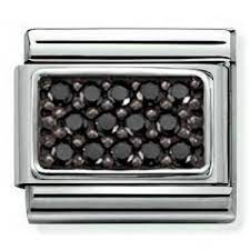 NOMINATION Cz Plate 'Black Pave' Silver 33032410