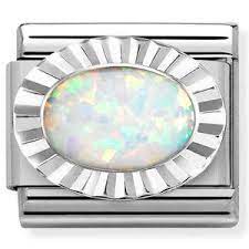 NOMINATION Oval 'White Opal' Silver 33050707