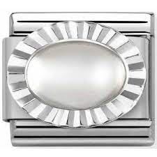 NOMINATION Oval 'Moon Stone' Silver 33050717
