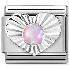 NOMINATION Etched 'Opal Heart' Silver 33050838