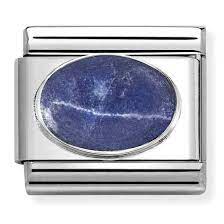 NOMINATION Oval 'Sodalite Matte' Silver 33051042