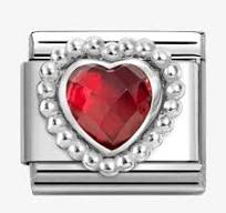 NOMINATION Red Cz Heart 330605005