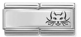 NOMINATION Double Link 'Cat' Silver 33071017 COMP Classic DOUBLE ENGRAVED st/steel & silver 925 (Cat)