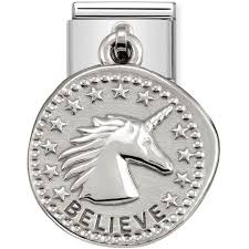 NOMINATION Hanging 'Believe Unicorn' Silver 33180402