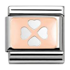 NOMINATION Plate 'Four Leaf Clover' Rose Gold 43010110