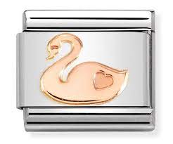 NOMINATION Rose Gold 'Swan' with Heart 43010455