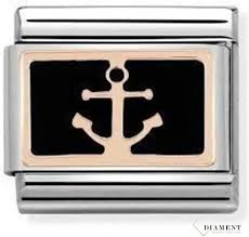 NOMINATION 'Anchor' Black Enamel Rose Gold 43020118