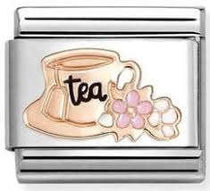 NOMINATION Rose Gold 'Tea Cup & Flowers' 43020227