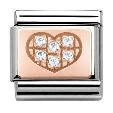 NOMINATION Plate 'Cz Heart' Rose Gold 43030201