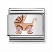 NOMINATION 'Pink Cz Pram' Rose Gold 43030506