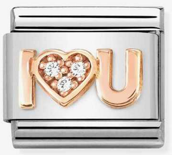 NOMINATION 'I Love You' Cz Rose Gold 43030536