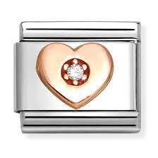 NOMINATION Rose Gold 'Cz Heart' Clear 43030539