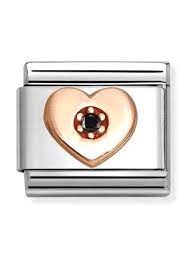 NOMINATION Rose Gold 'Cz Heart' Red 43030541