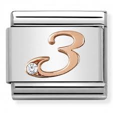 NOMINATION Number '3' Rose Gold 43031503
