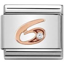 NOMINATION Number '6' Rose Gold 43031506