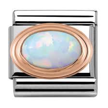 NOMINATION Oval Stone 'White Opal' Rose Gold 43050107