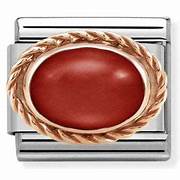 NOMINATION Oval Stone 'Red Coral' Rose Gold 43050711