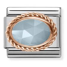 NOMINATION Oval Stone 'Milky Aquamarine' Rose Gold 43050731