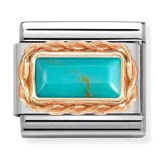 NOMINATION Baguette Stone 'Turquoise' Rose Gold 43051206
