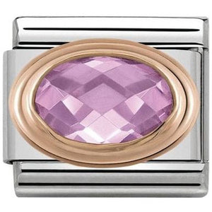 NOMINATION Oval Cz 'Pink Faceted' Rose Gold 430601003