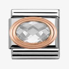 NOMINATION Oval 'White Cz' Rose Gold 430601010
