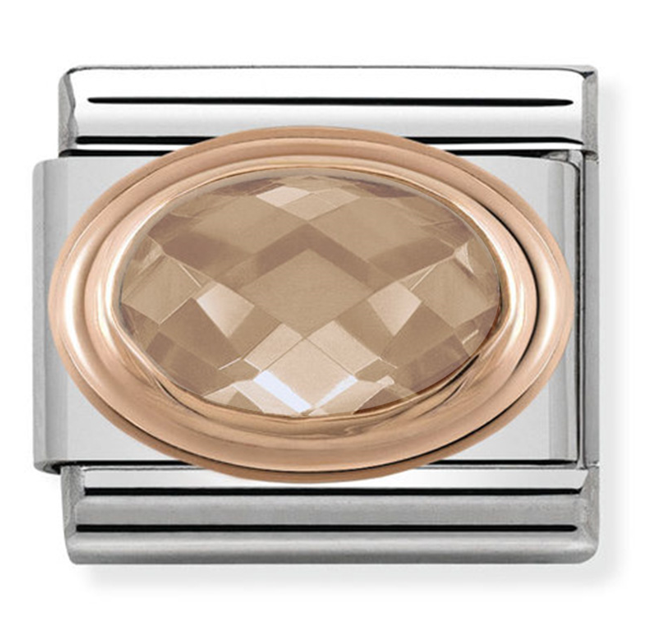 NOMINATION Oval Stone 'Champagne' Rose Gold 430601024