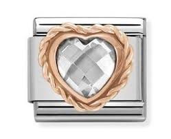 NOMINATION Faceted Heart 'White' Rose Gold 430602010