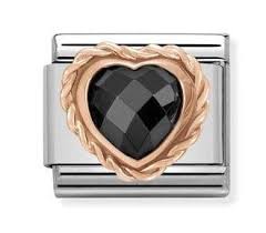 NOMINATION Faceted Heart' Black Rose Gold 430602011