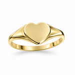 Yellow Gold Heart Signet Ring