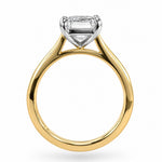 Yellow Gold Emerald Cut Diamond Solitaire Engagement Ring. TDW 2.07ct