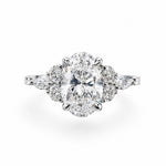 White Gold Oval, Round & Marquise Diamond Engagement Ring. TDW 1.40ct