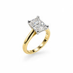 18ct Yellow Gold and Platinum Lab Grown Radiant Cut Diamond Engagement Ring
