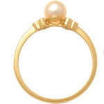9ct Yellow Gold Freshwater Pearl & Cubic Zirconia Ring