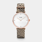 Cluse Triomphe Rose Gold Almond Python Strap Watch