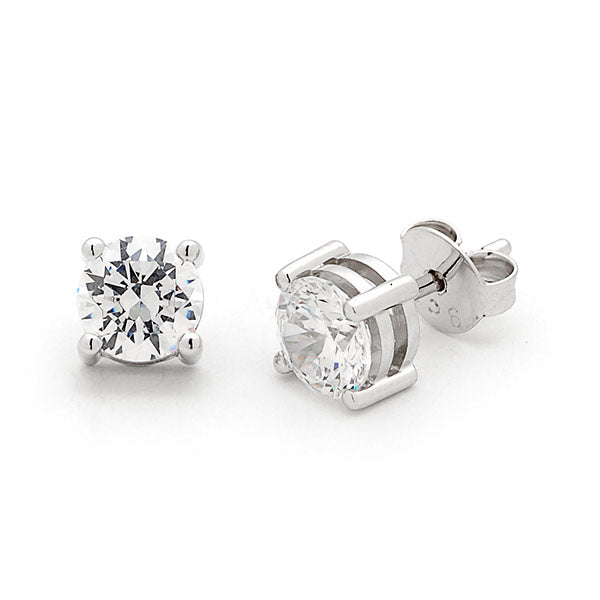 White Gold Natural Diamond Stud Earrings