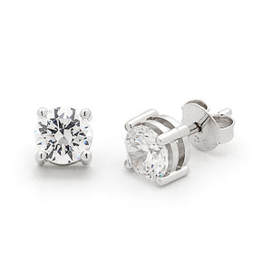 White Gold Natural Diamond Stud Earrings
