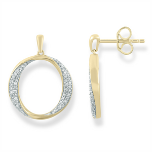 Yellow Gold and Diamond Stud Earrings