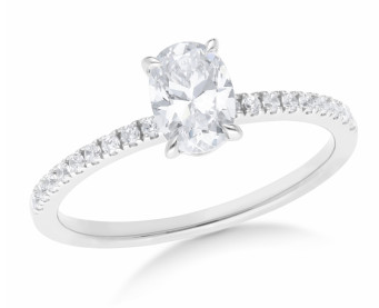 White Gold Oval Cut Diamond Engagement Ring