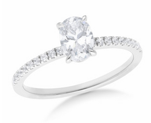 White Gold Oval Cut Diamond Engagement Ring