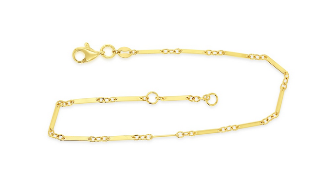 Yellow Gold Flat Bar Bracelet