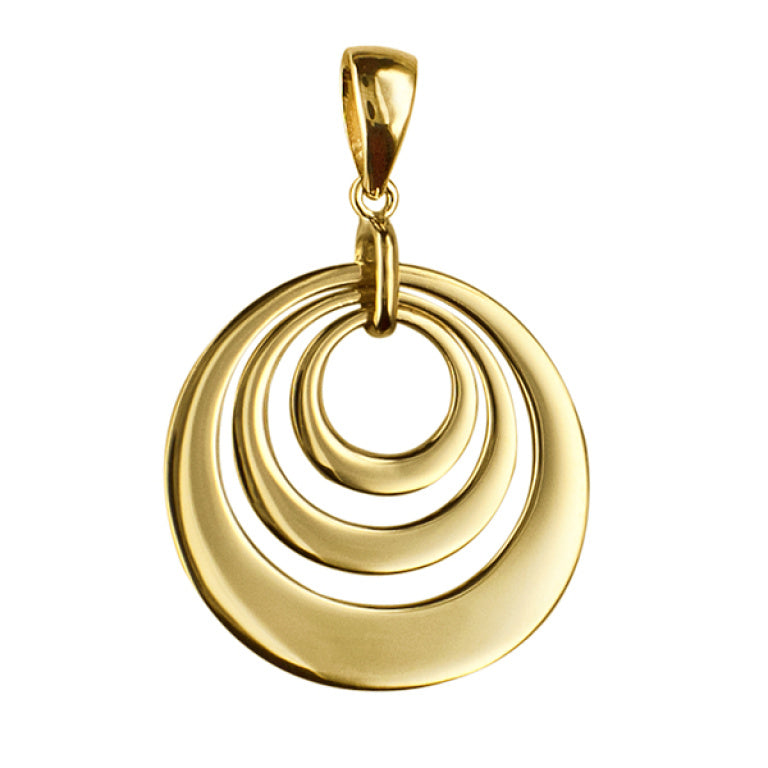 9ct yellow gold 3 disc engraving pendant