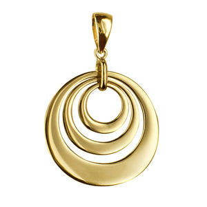 9ct yellow gold 3 disc engraving pendant