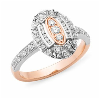 Rose and White Gold Diamond Dress Ring