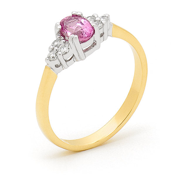 Yellow and White Gold Ruby and Diamond Ring