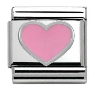 NOMINATION Enamel 'Pink Heart' Silver 33020218
