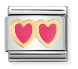 NOMINATION 'Pink Double Hearts' Enamel 03020705